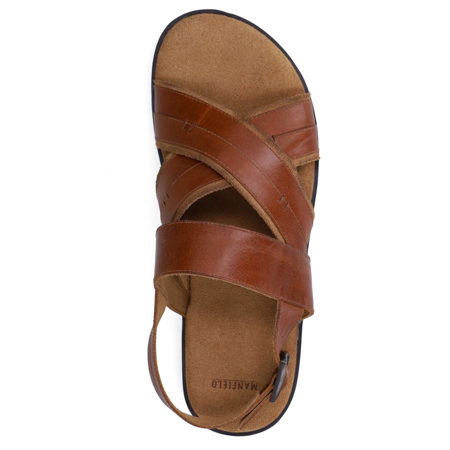 Cognac leren sandalen