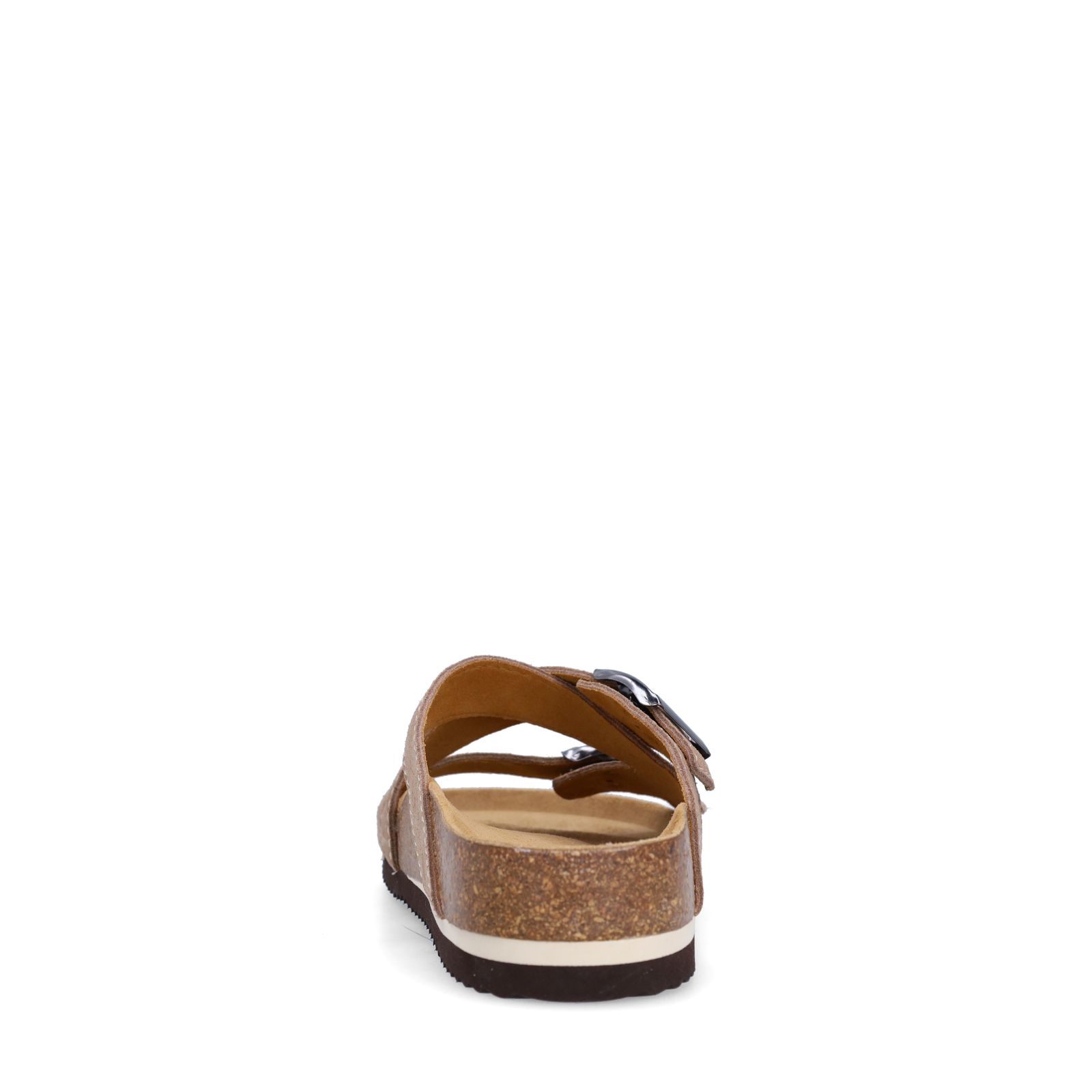 Beigefarbene Veloursleder-Sandalen