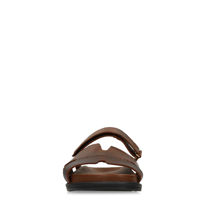 Cognacfarbene Ledersandalen