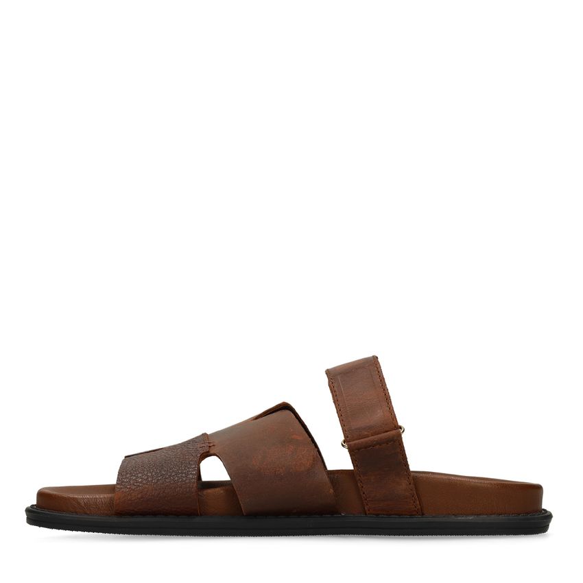 Cognacfarbene Ledersandalen