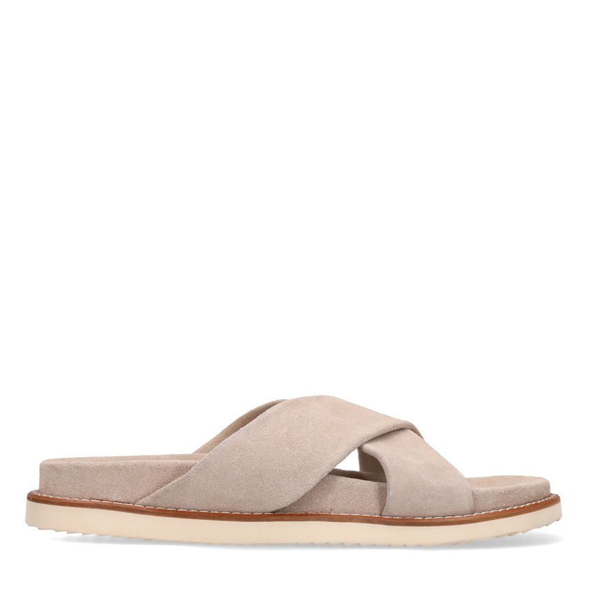 Beige suède slippers