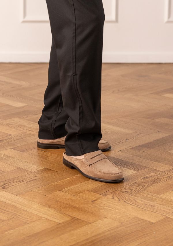 Taupe suède loafers