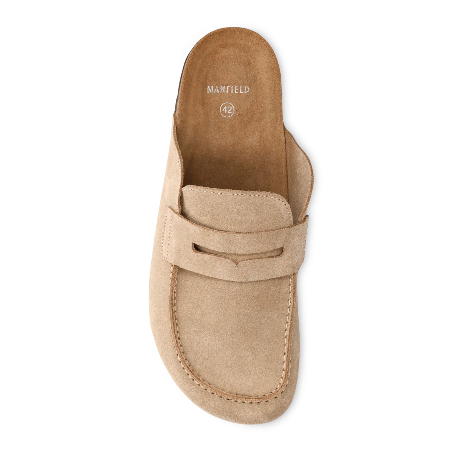 Beige suède clogs