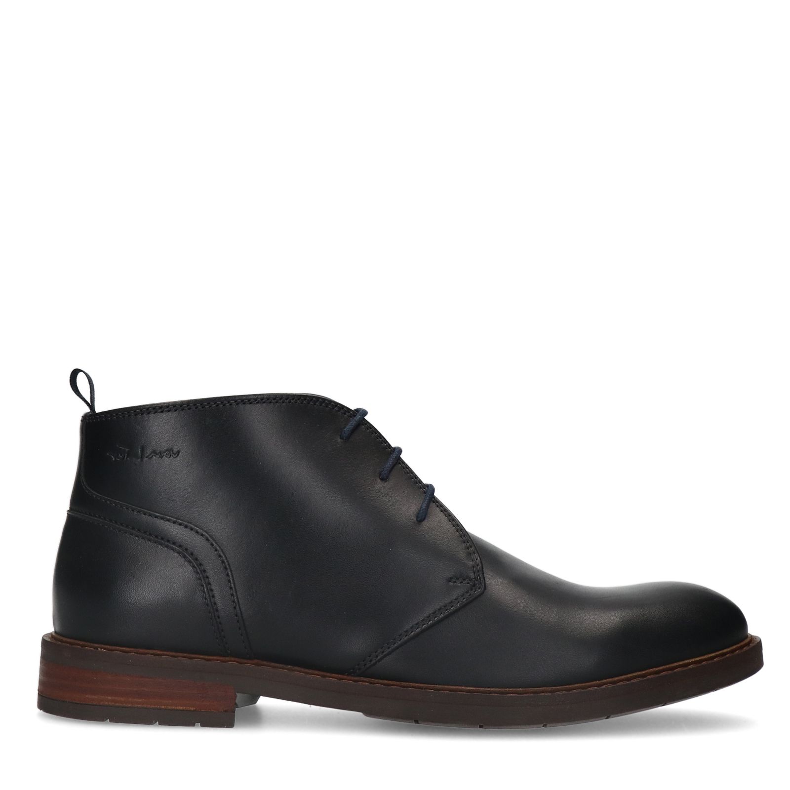 Zwarte Boston leren veterschoenen