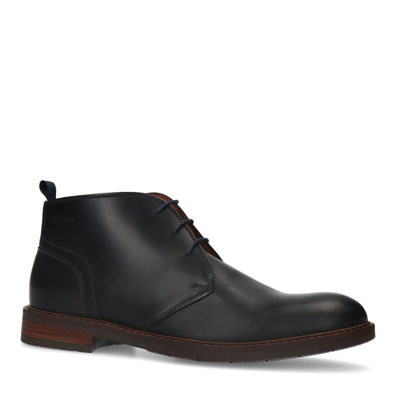 Zwarte Boston leren veterschoenen