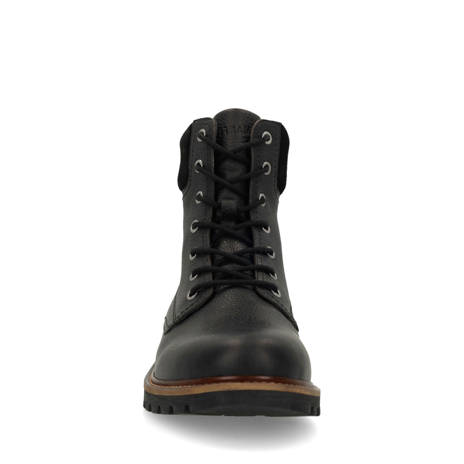 Schwarze Lederschnürboots