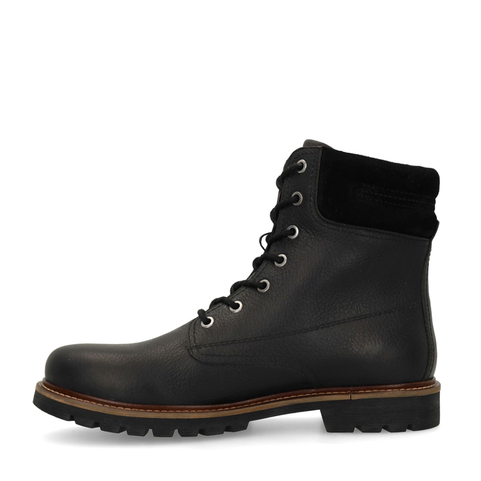 Schwarze Lederschnürboots