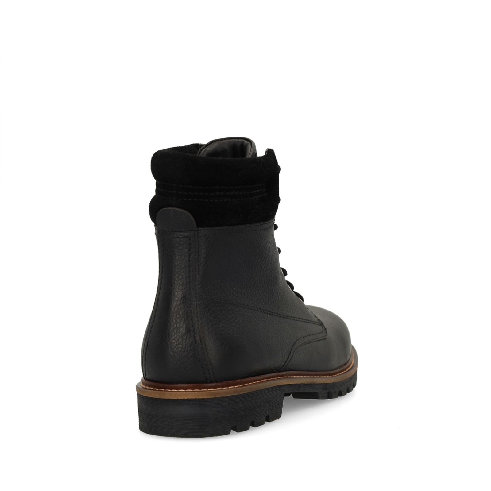 Schwarze Lederschnürboots