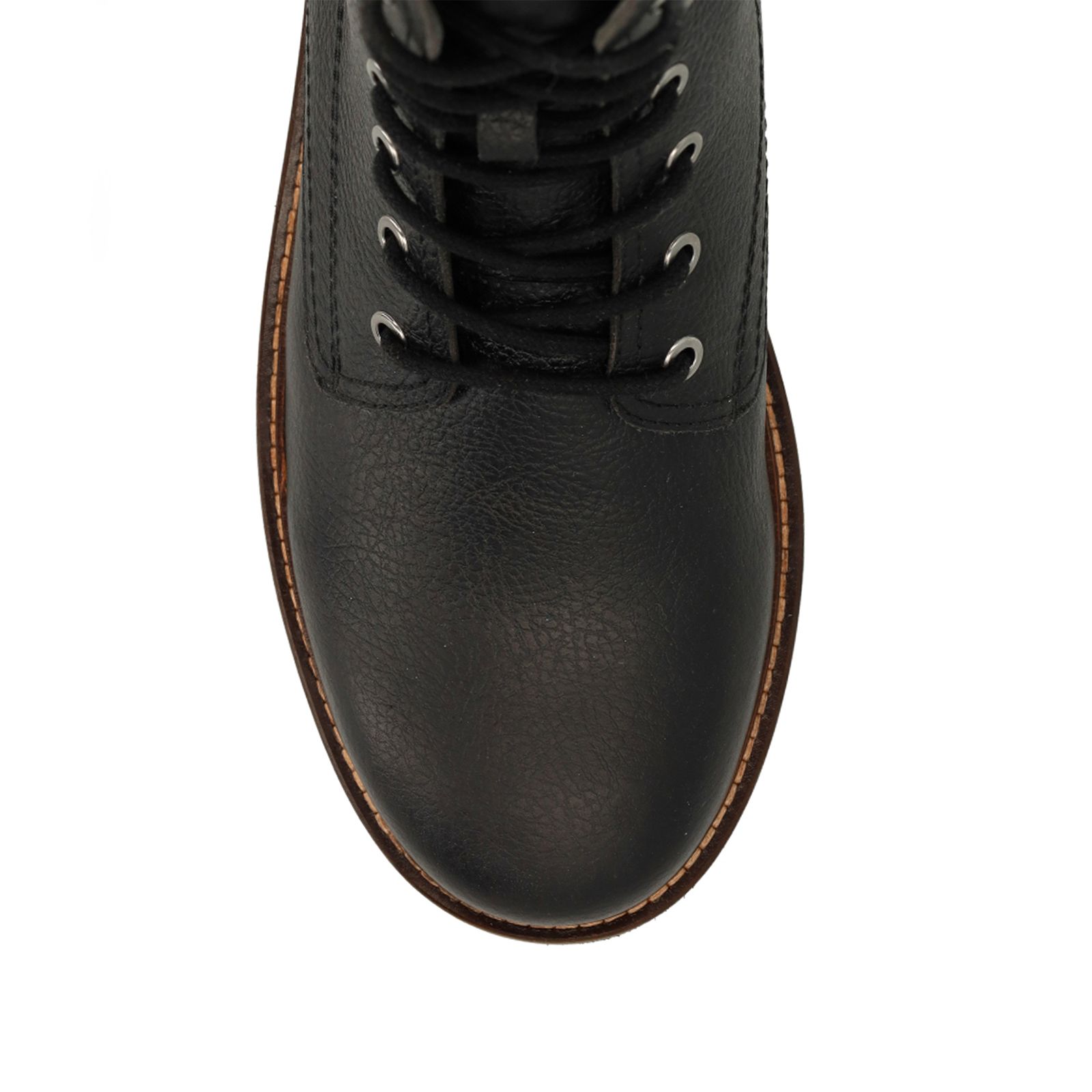 Schwarze Lederschnürboots