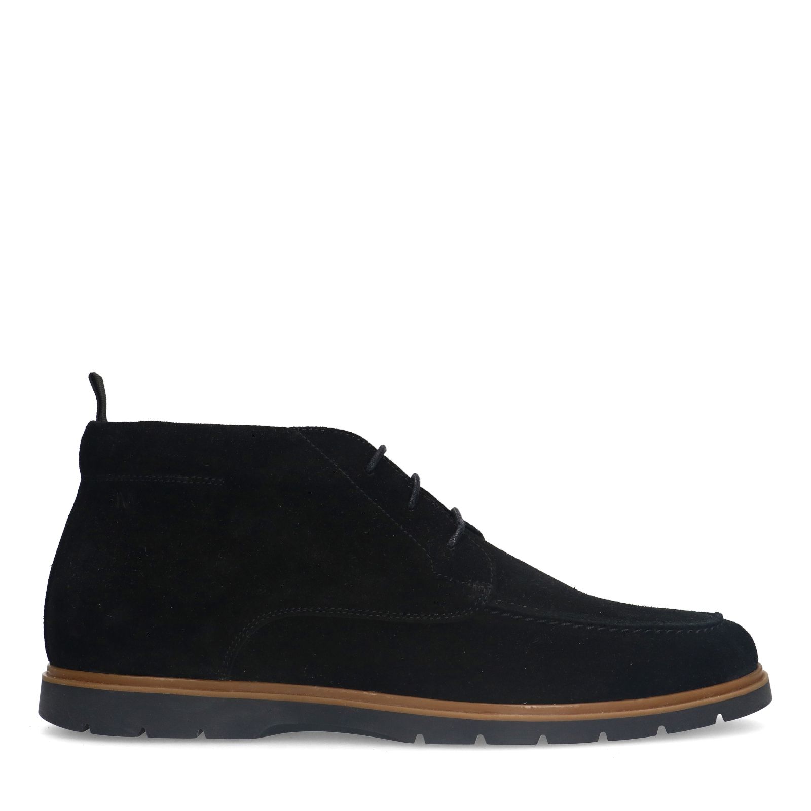 Schwarze Schnürboots aus Veloursleder