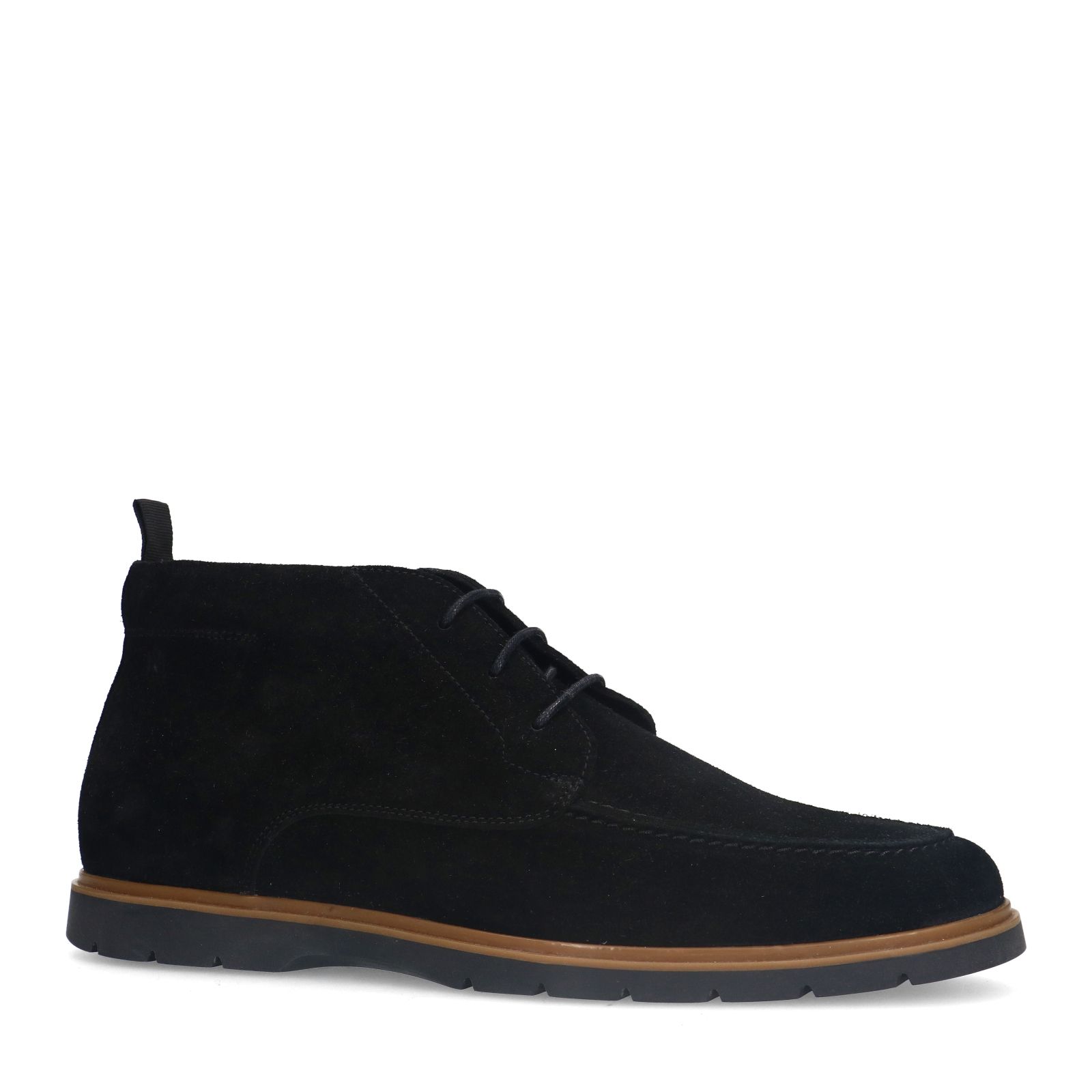 Schwarze Schnürboots aus Veloursleder