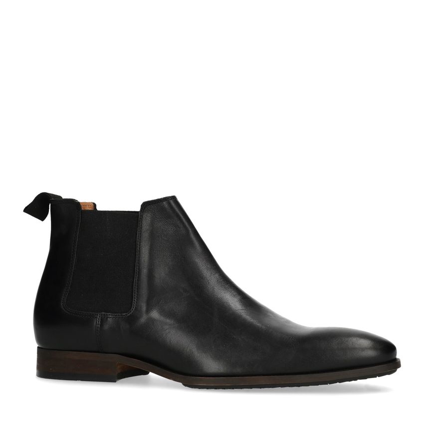 Zwarte leren chelsea boots