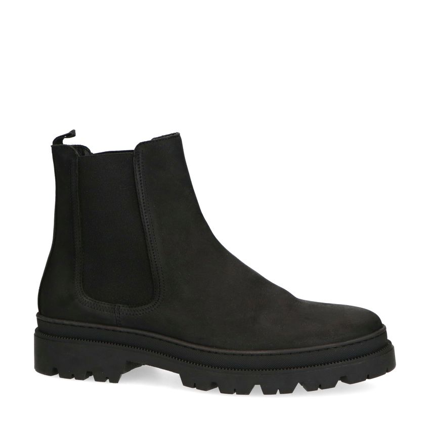 Zwarte nubuck chelsea boots