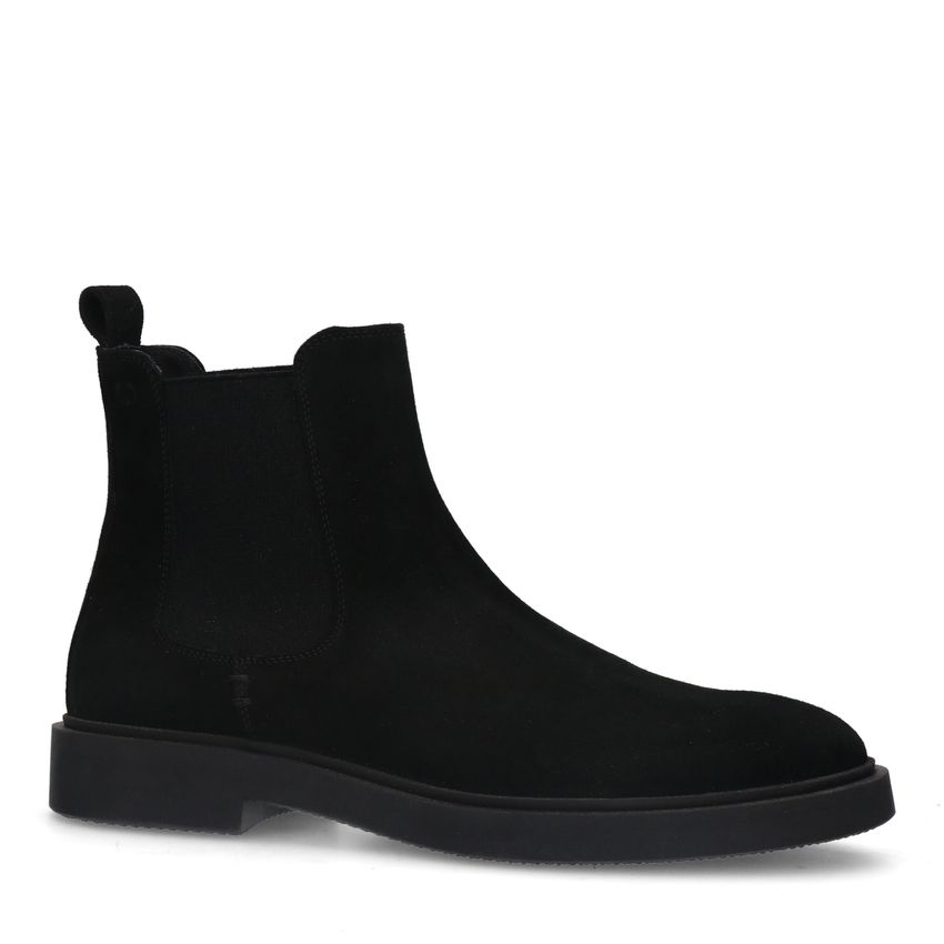 Schwarze Chelsea Boots aus Veloursleder