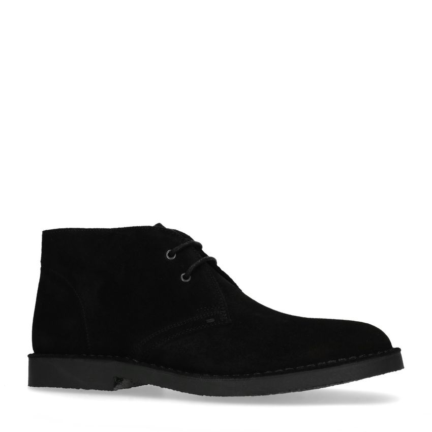 Schwarze Desert Boots aus Veloursleder