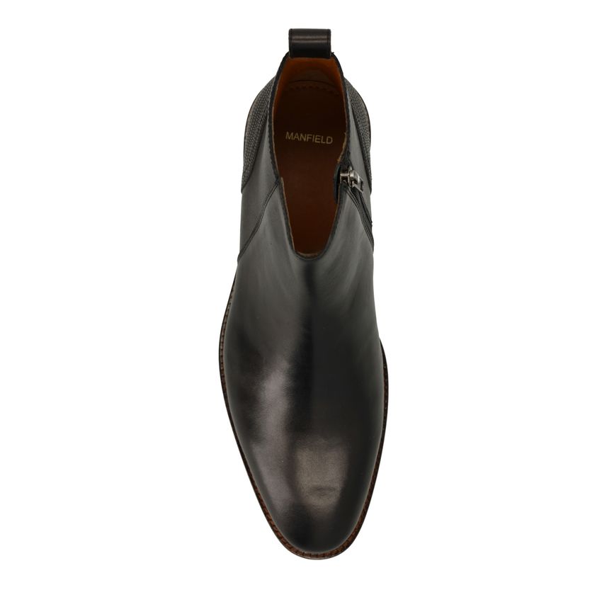 Zwarte leren Chelsea boots
