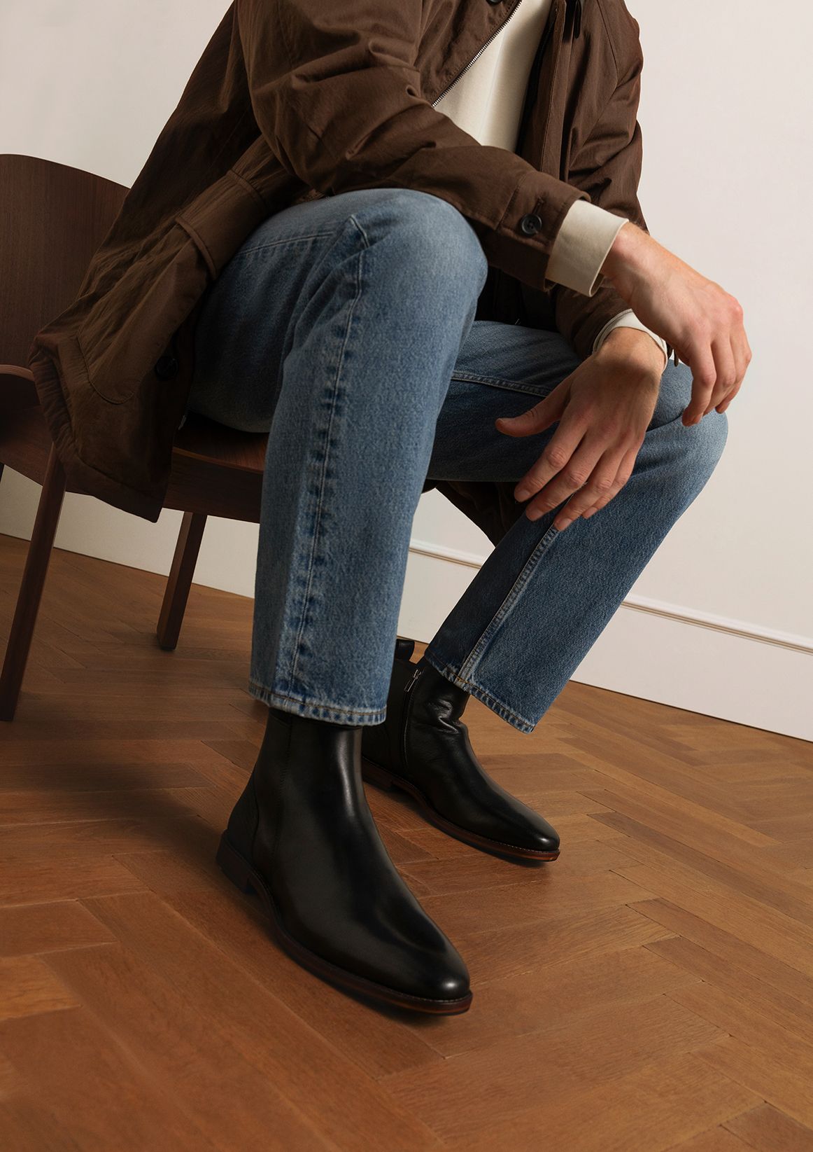 Zwarte leren Chelsea boots