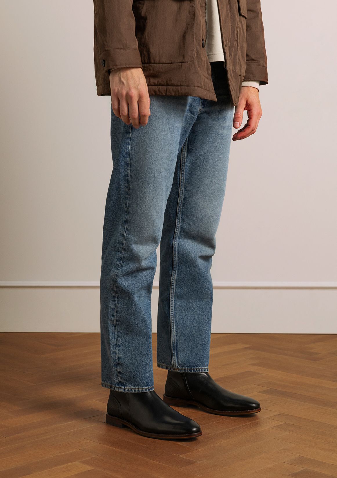 Zwarte leren Chelsea boots