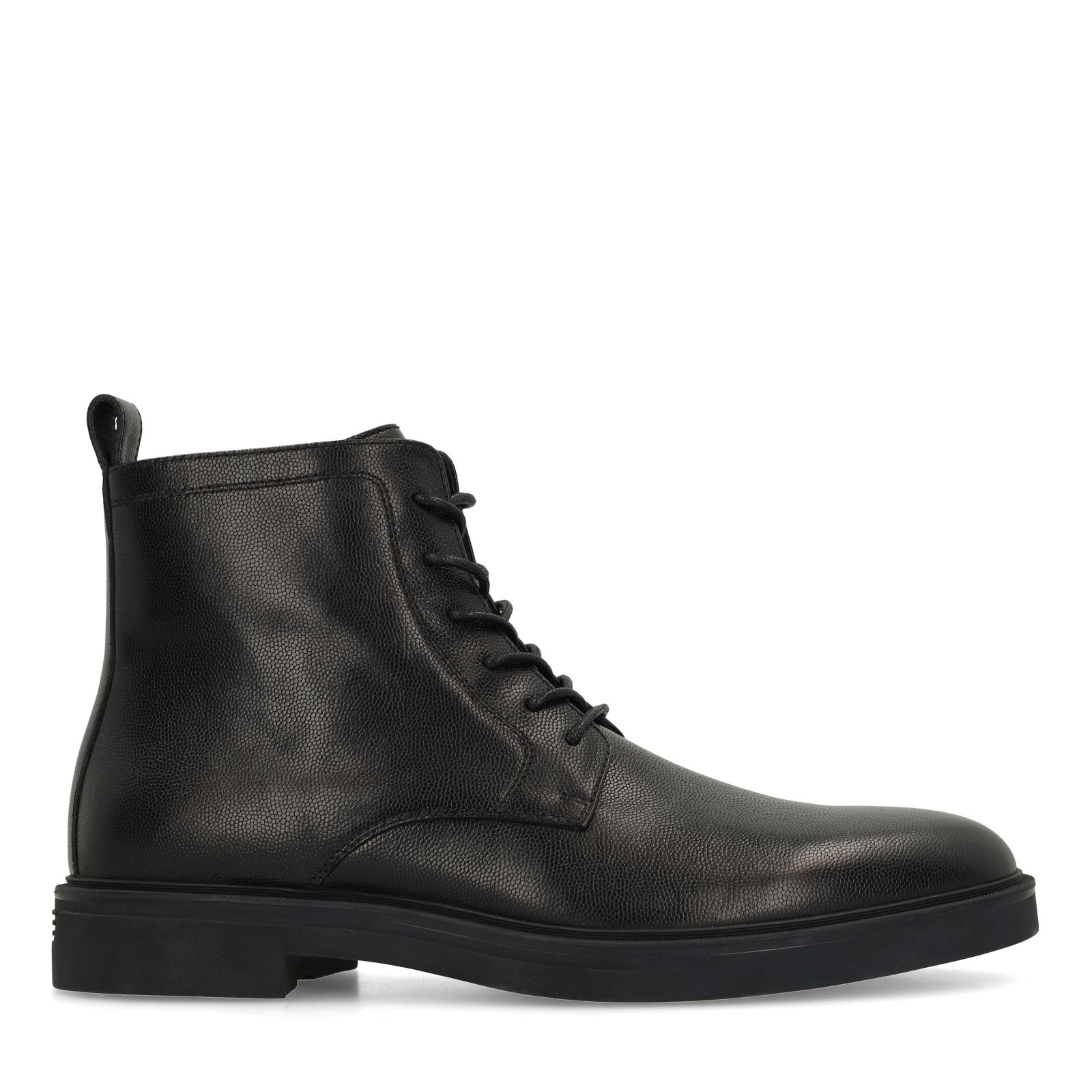 Schwarze Lederschnürboots