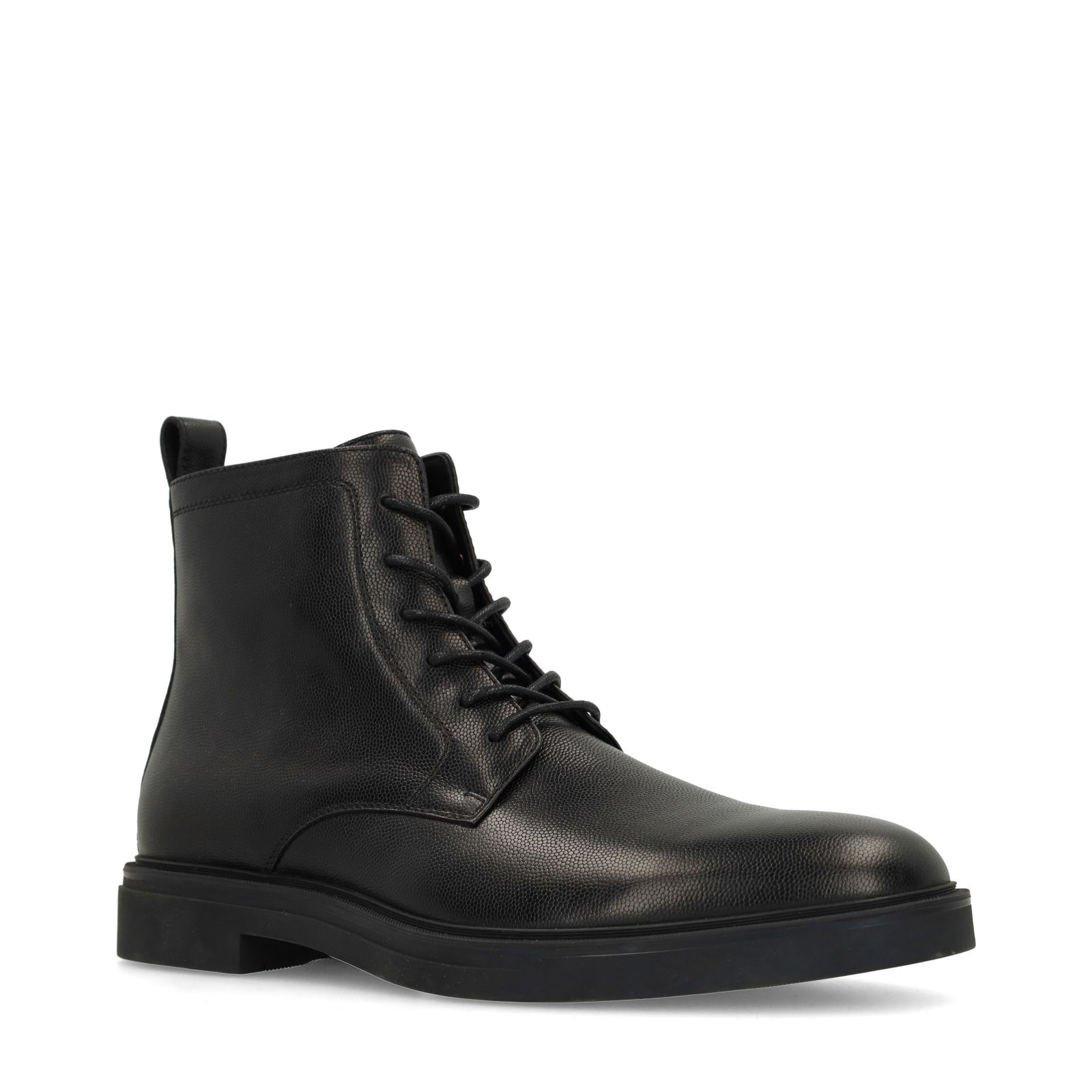 Schwarze Lederschnürboots