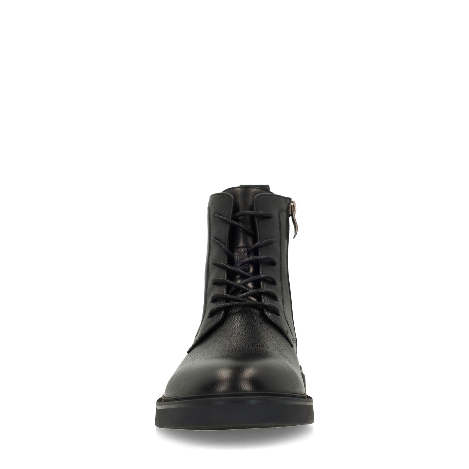 Schwarze Lederschnürboots