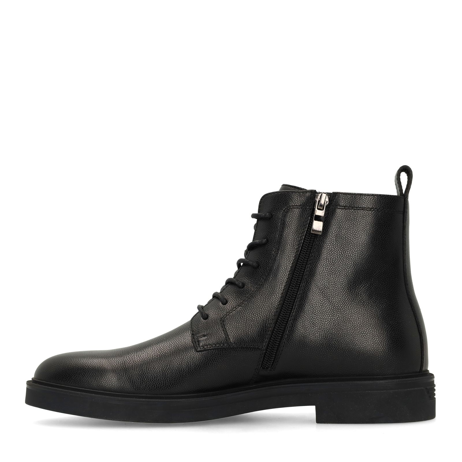 Schwarze Lederschnürboots