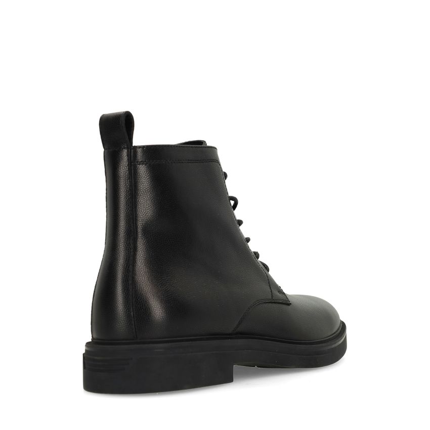 Schwarze Lederschnürboots