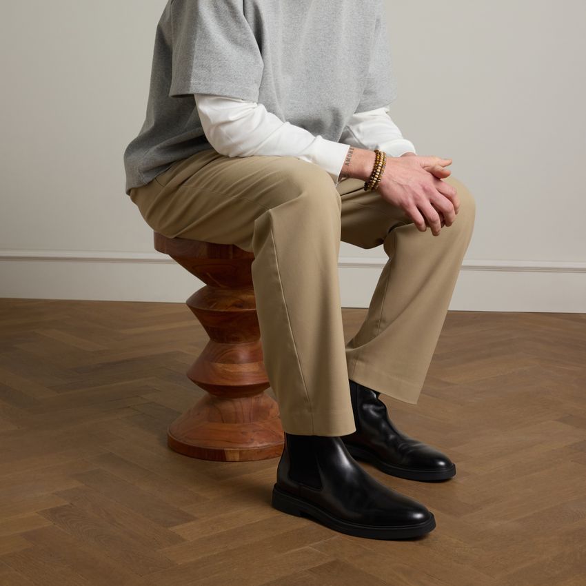 Zwarte leren Chelsea boots