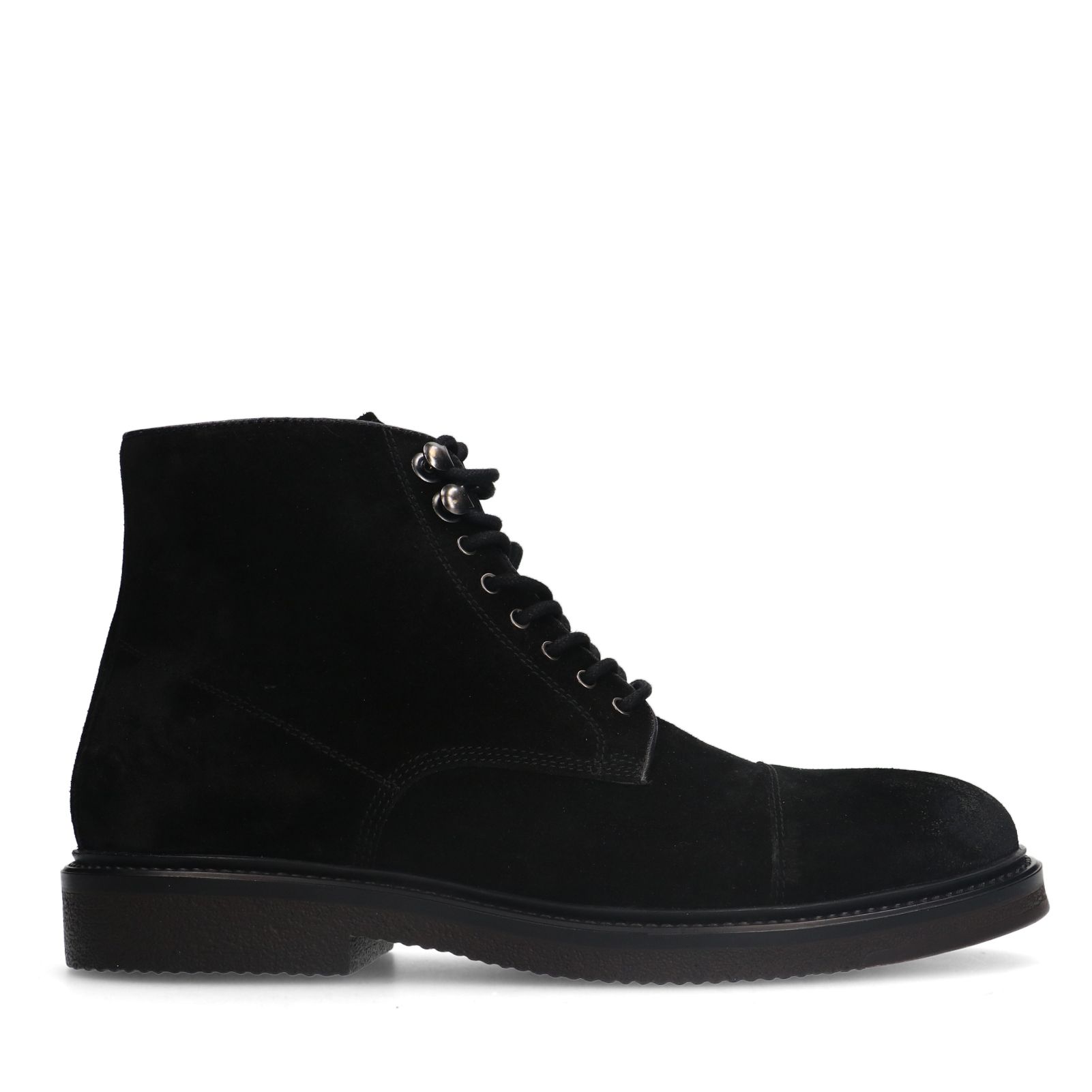 Zwarte suède veterboots