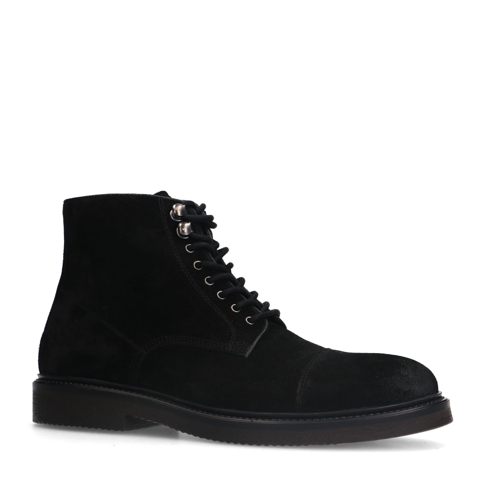 Zwarte suède veterboots