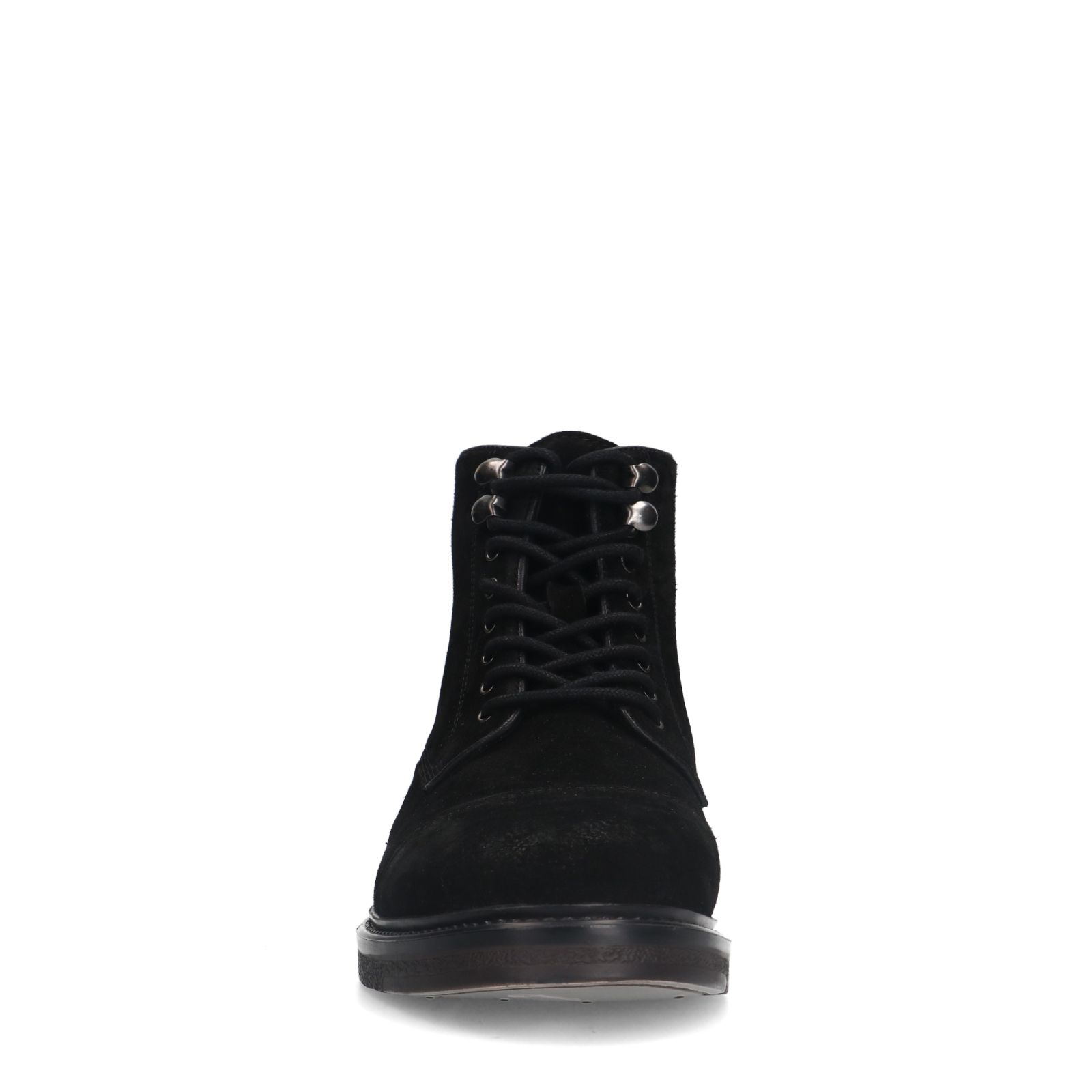 Schwarze Schnürboots aus Veloursleder