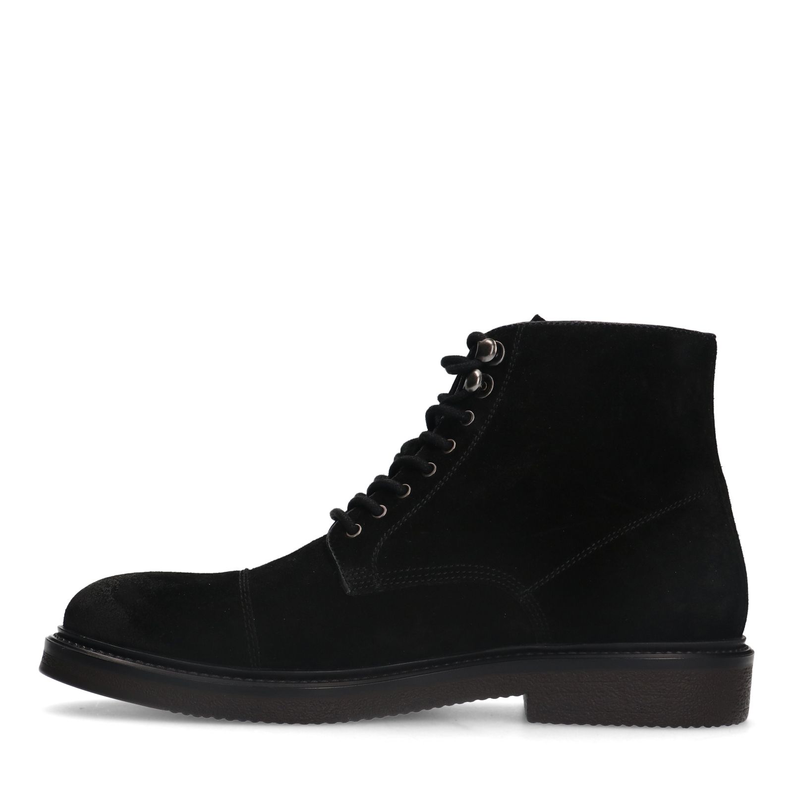 Zwarte suède veterboots