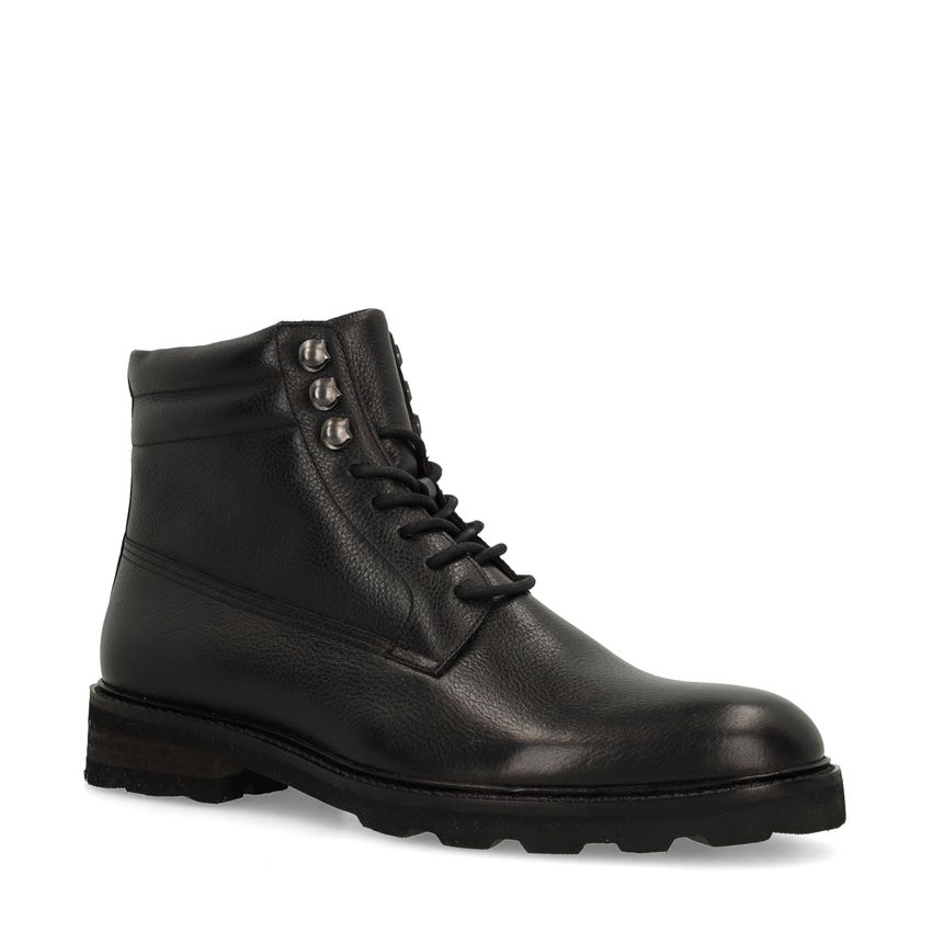 Zwarte leren veterboots