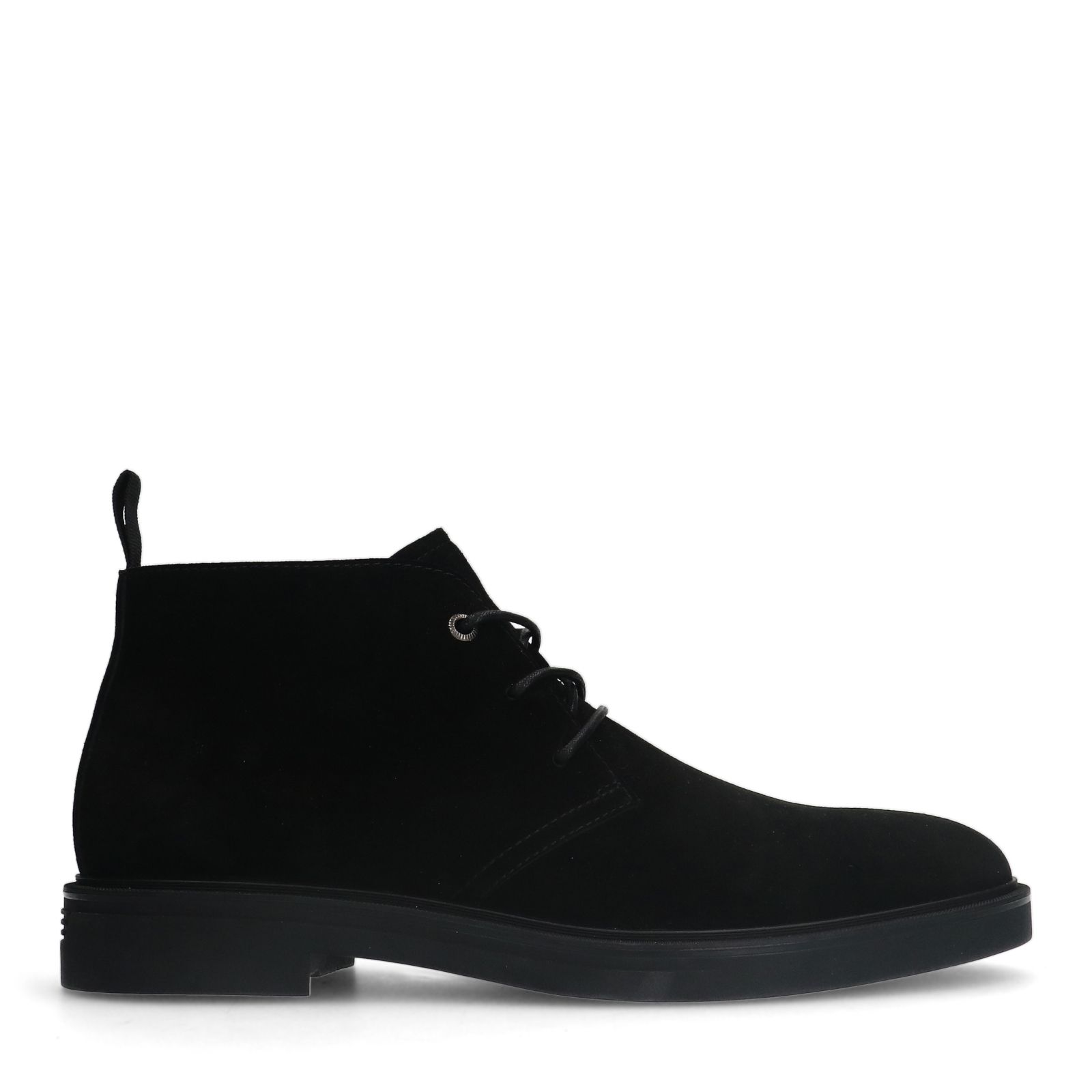 Schwarze Schnürboots aus Veloursleder
