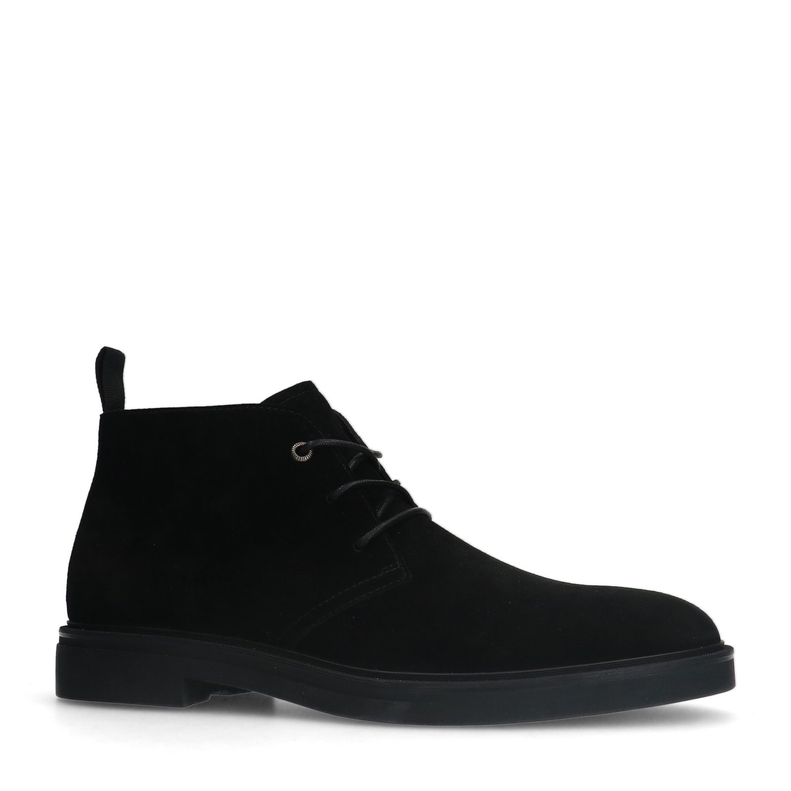 Schwarze Schnürboots aus Veloursleder