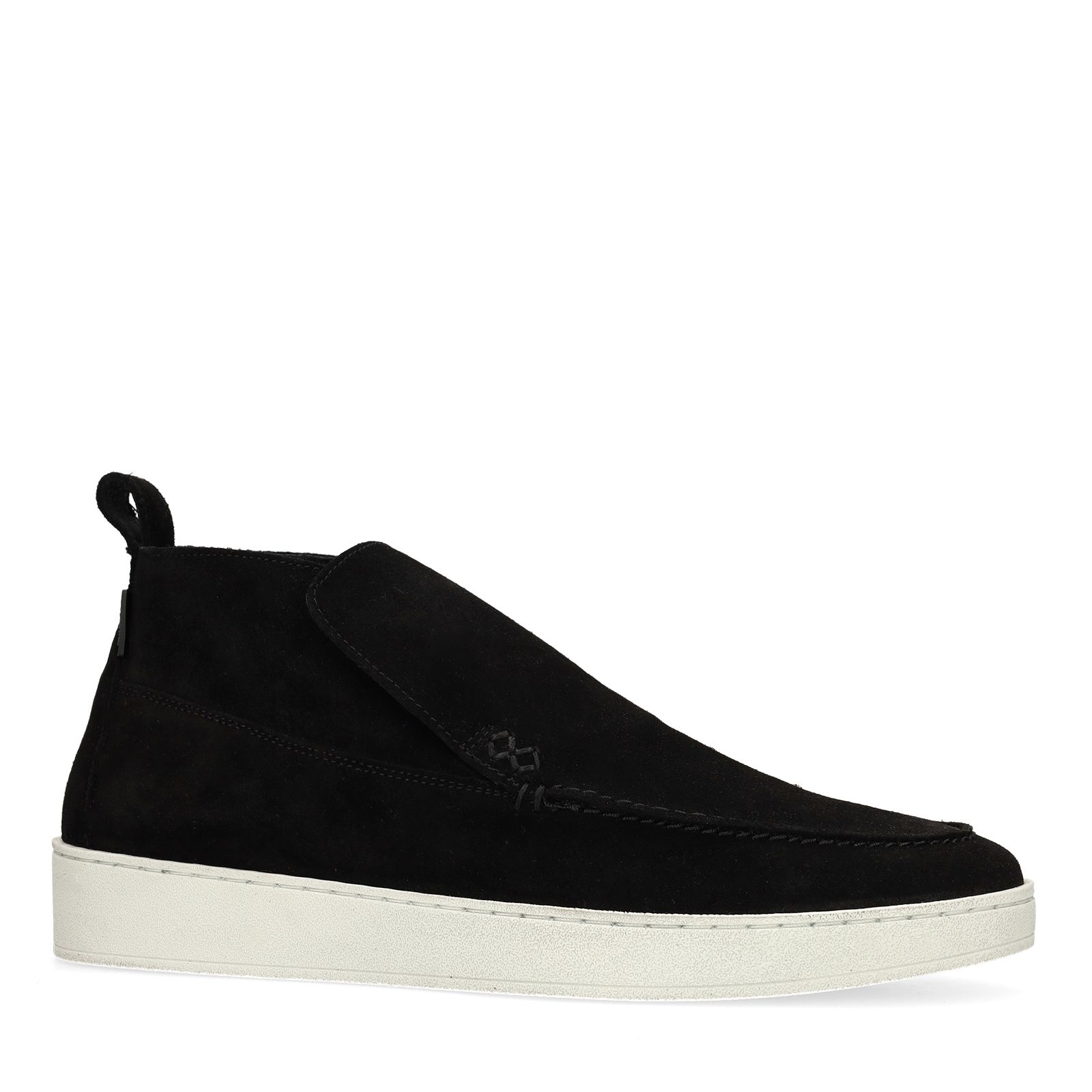Schwarze Veloursleder-Boots