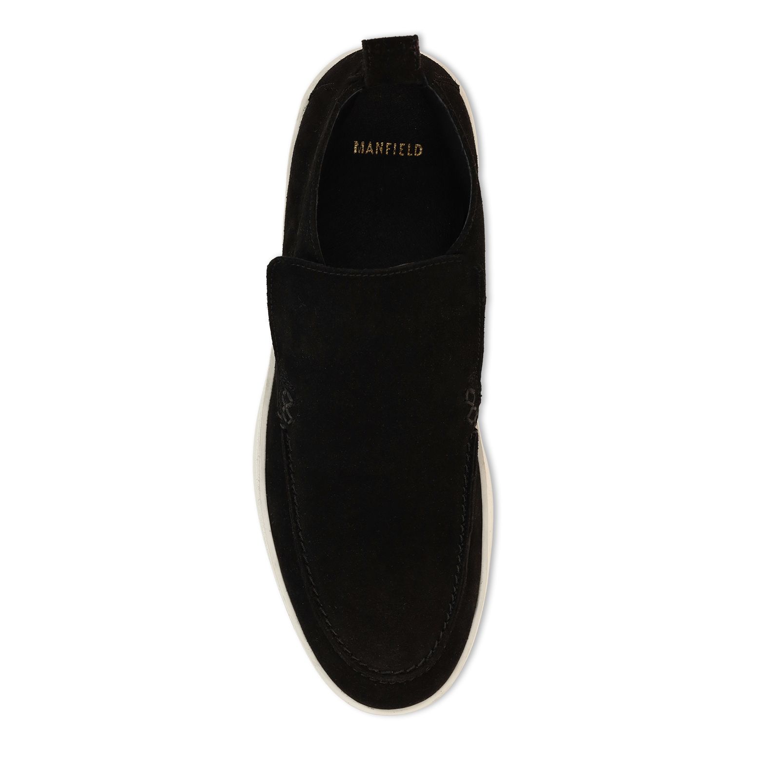 Schwarze Veloursleder-Boots