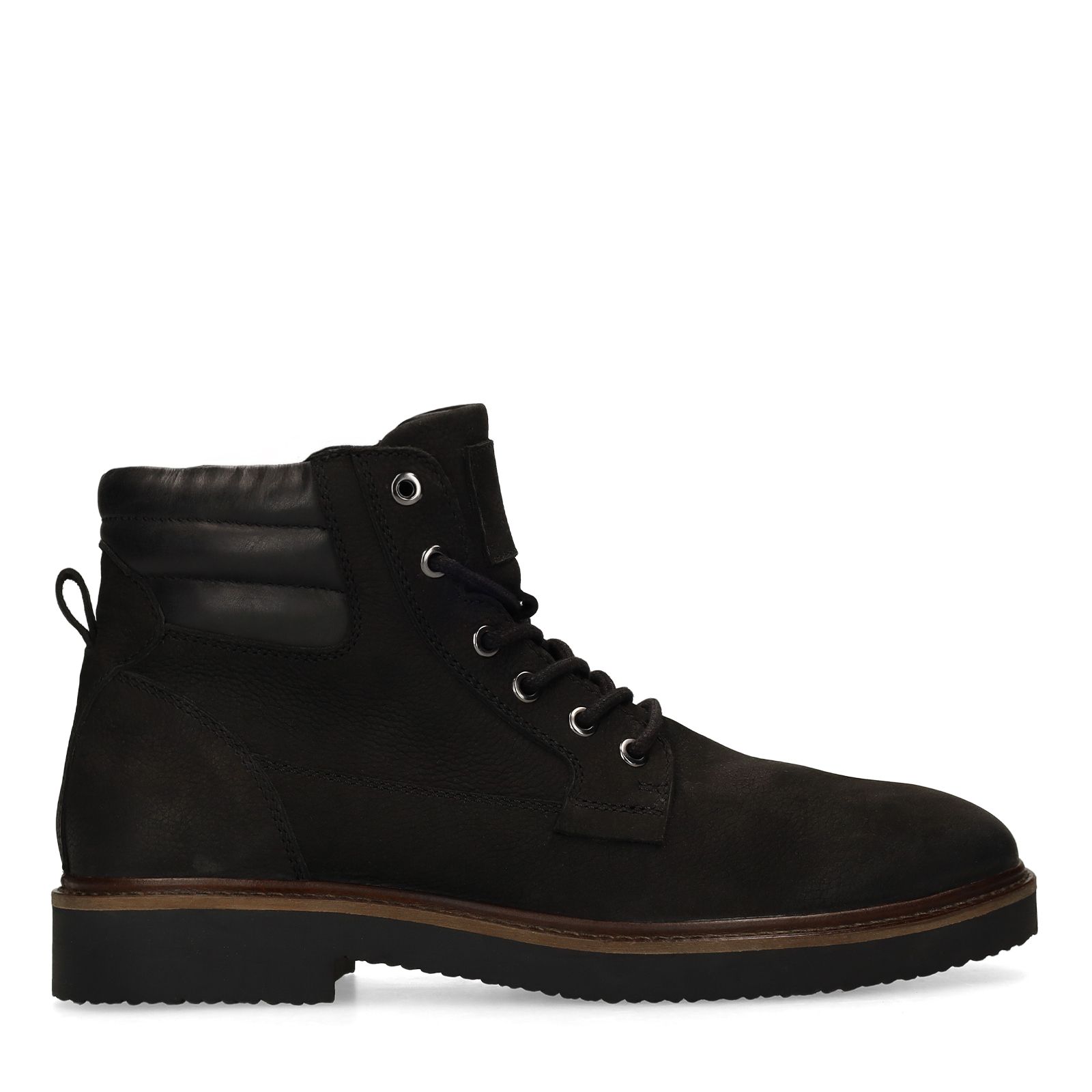 Schwarze Schnürboots aus Nubukleder