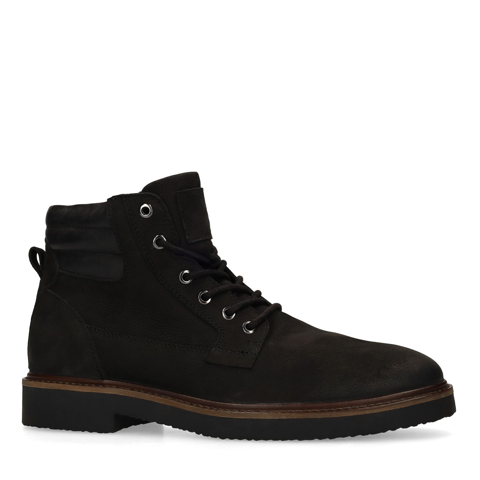 Schwarze Schnürboots aus Nubukleder