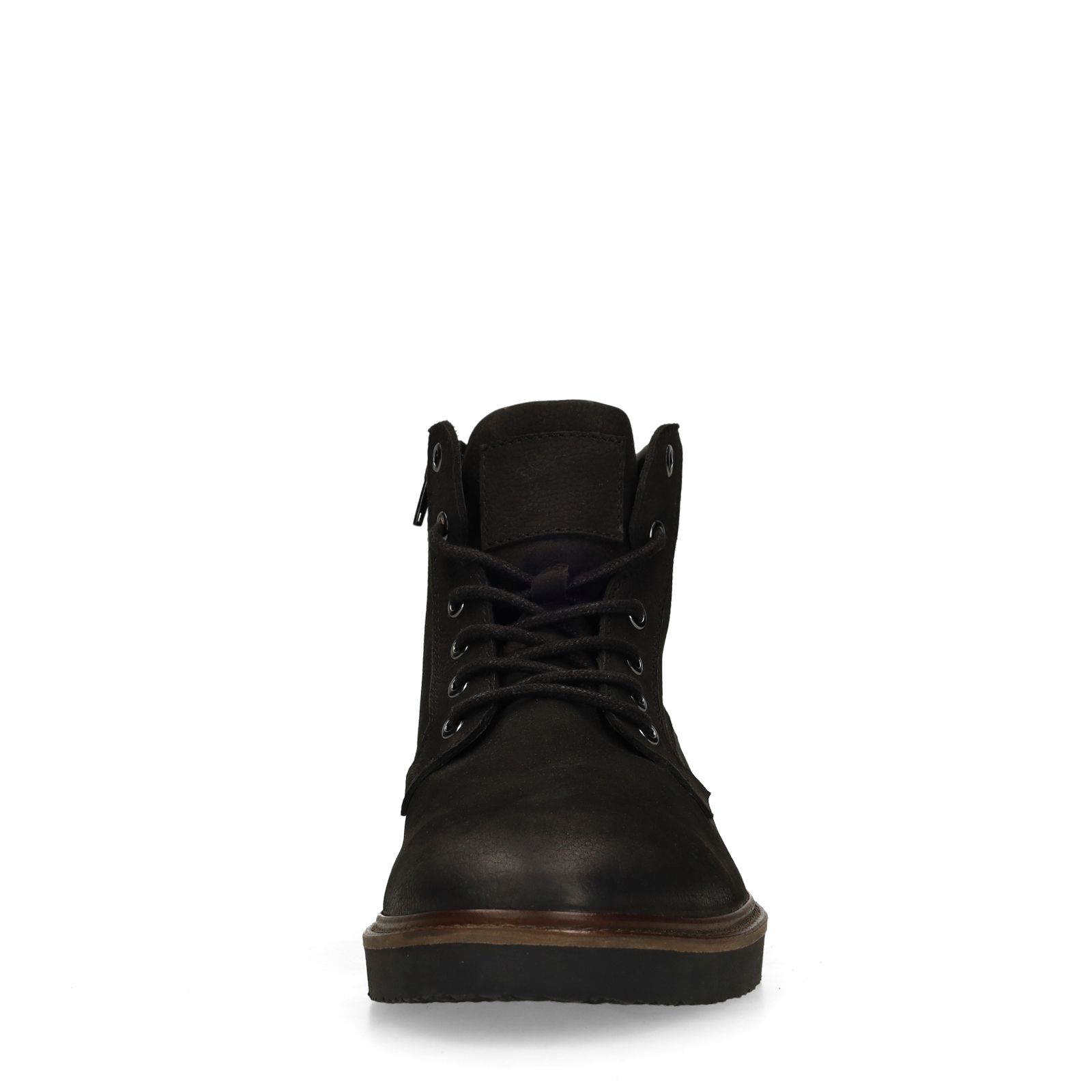 Schwarze Schnürboots aus Nubukleder