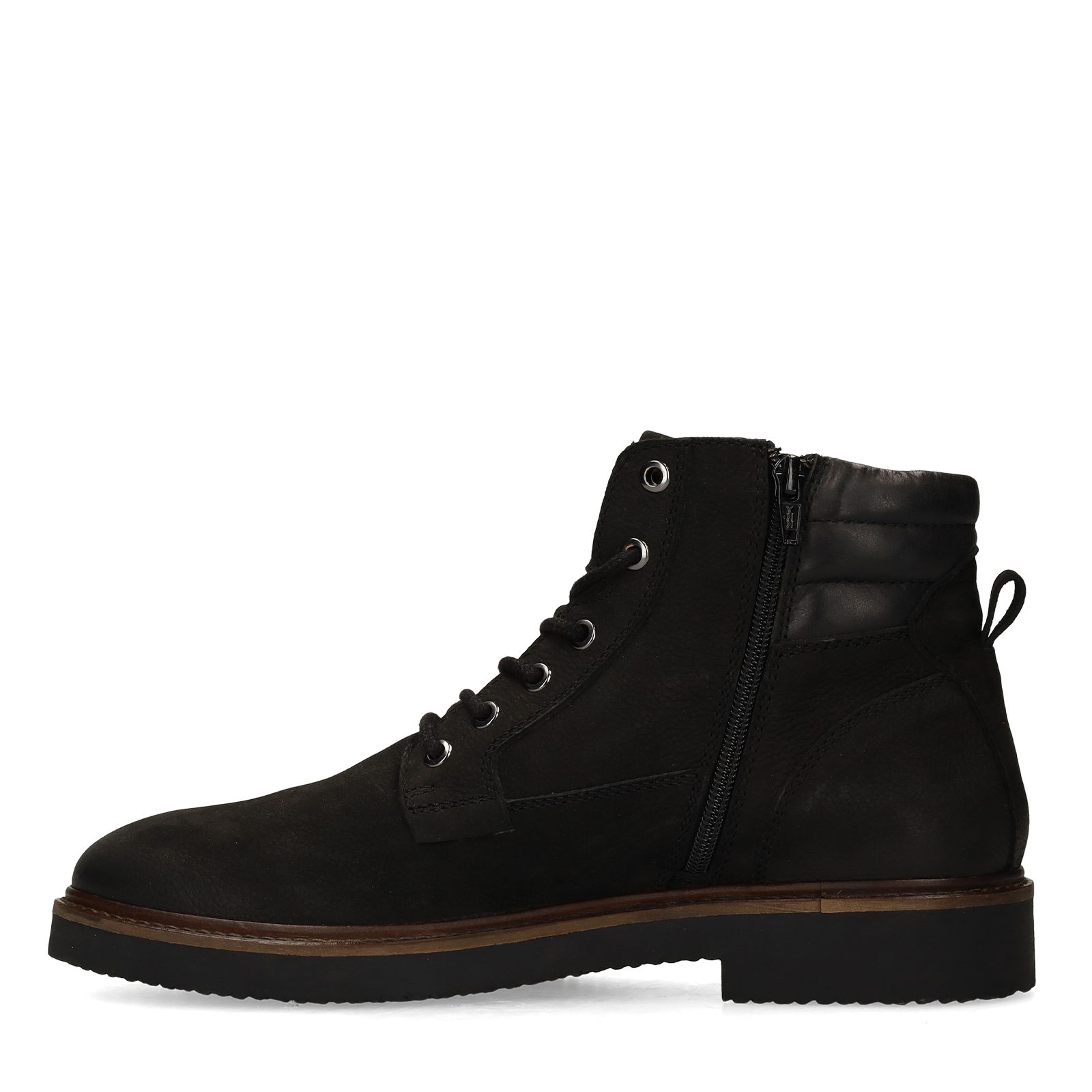 Schwarze Schnürboots aus Nubukleder