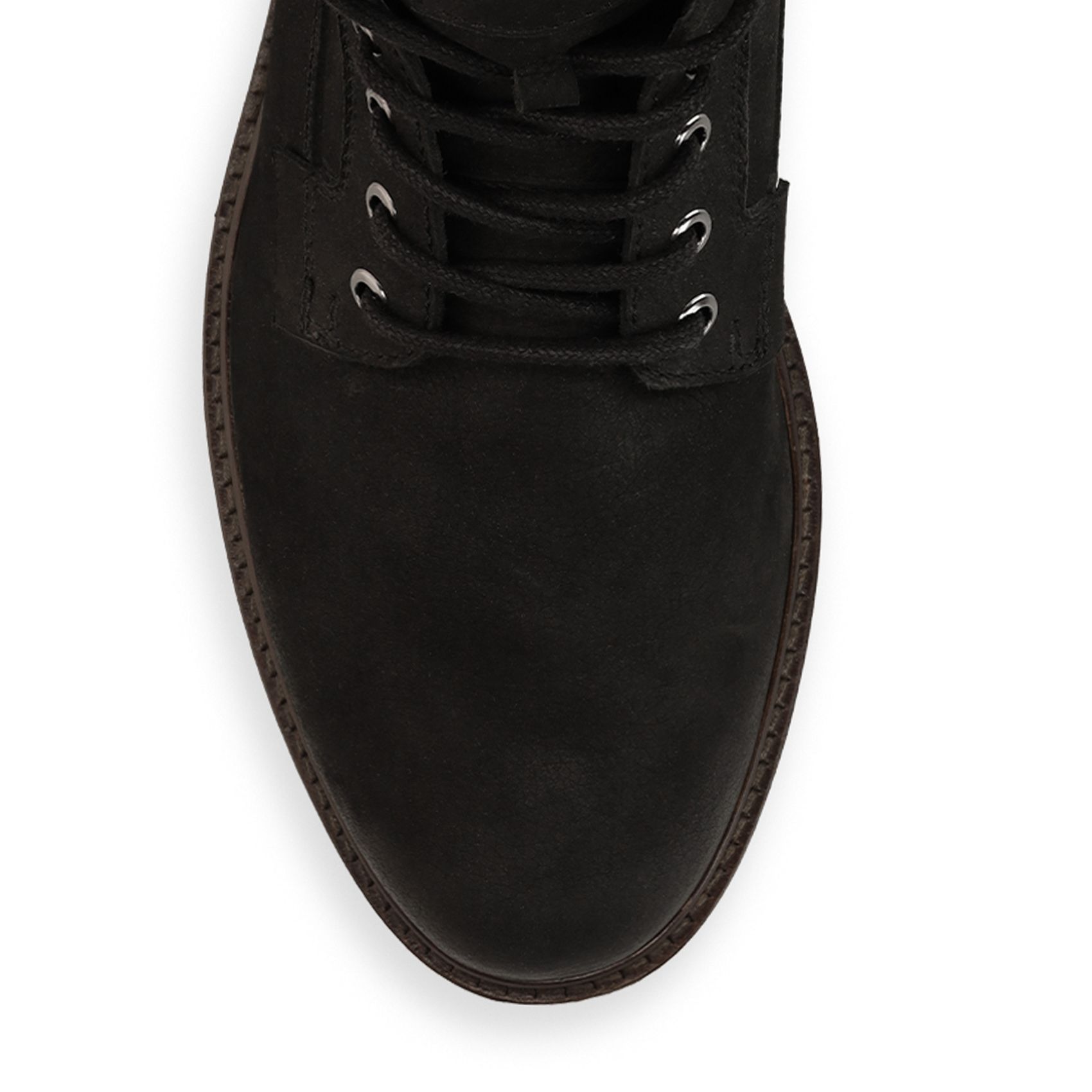Schwarze Schnürboots aus Nubukleder