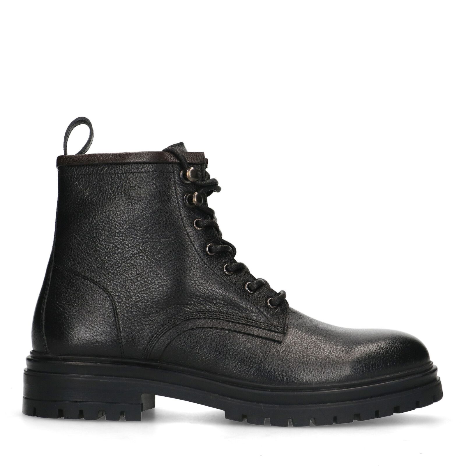 Zwarte leren veterboots