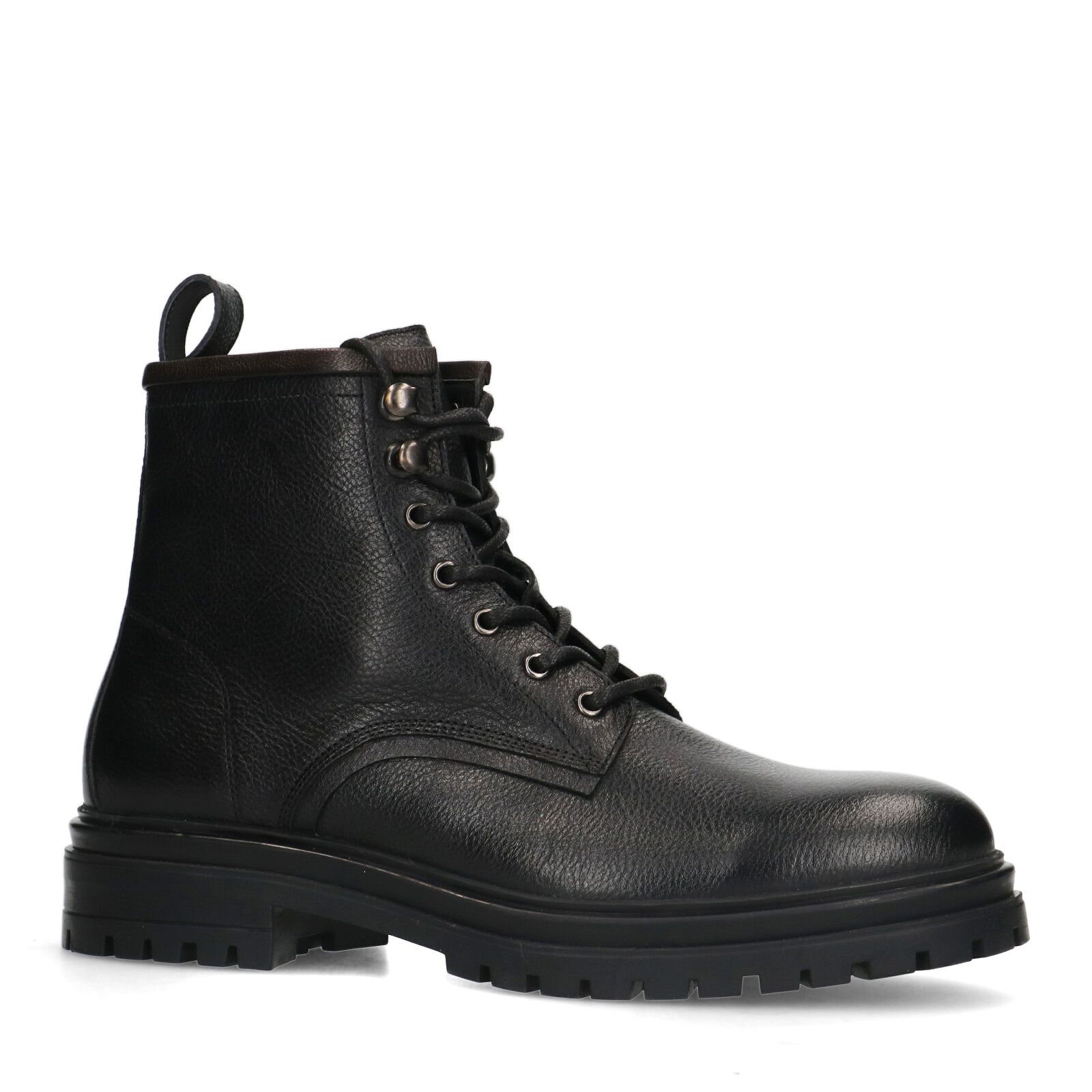 Zwarte leren veterboots