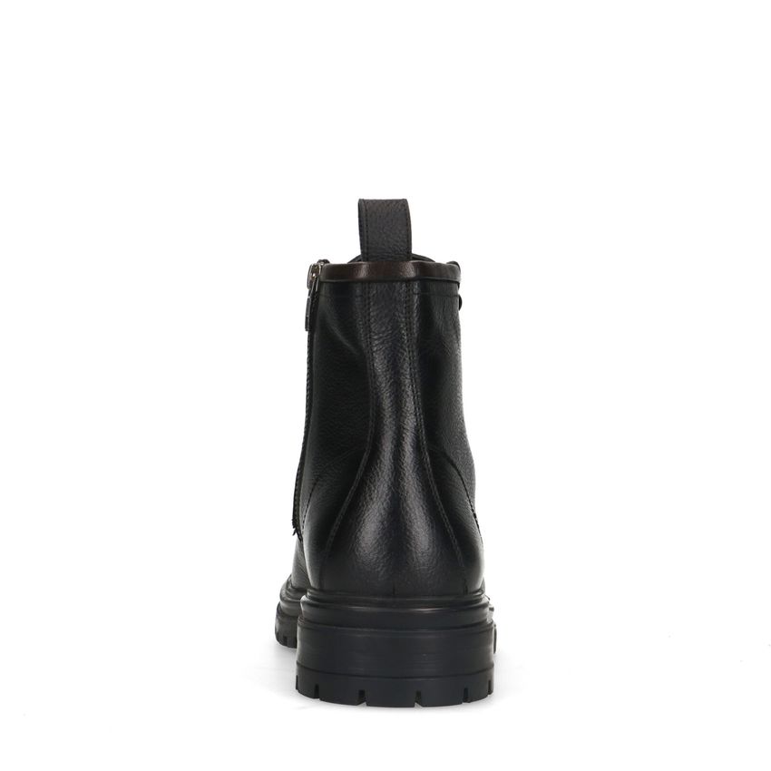 Schwarze Schnürboots aus Leder