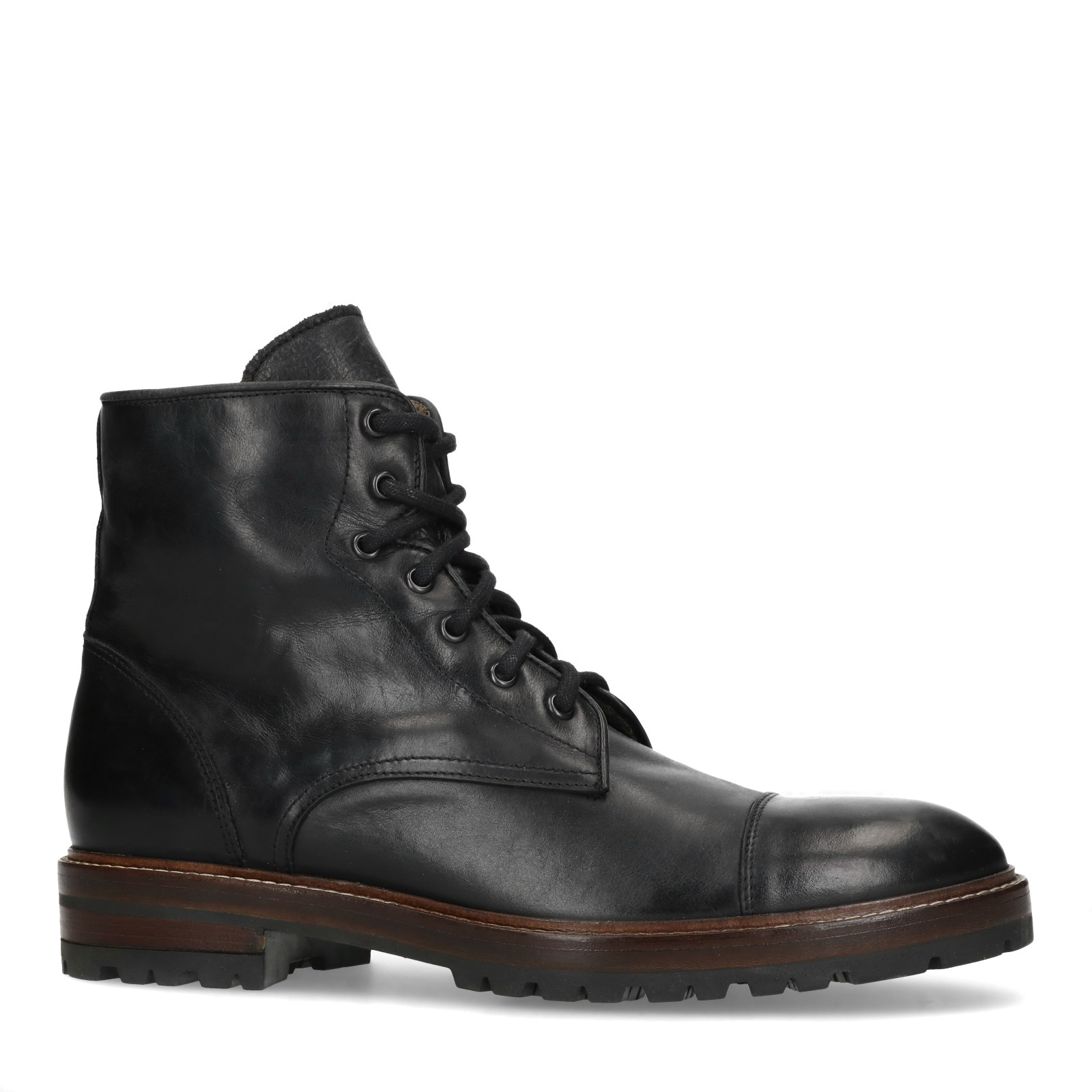 Zwarte best sale leren veterboots