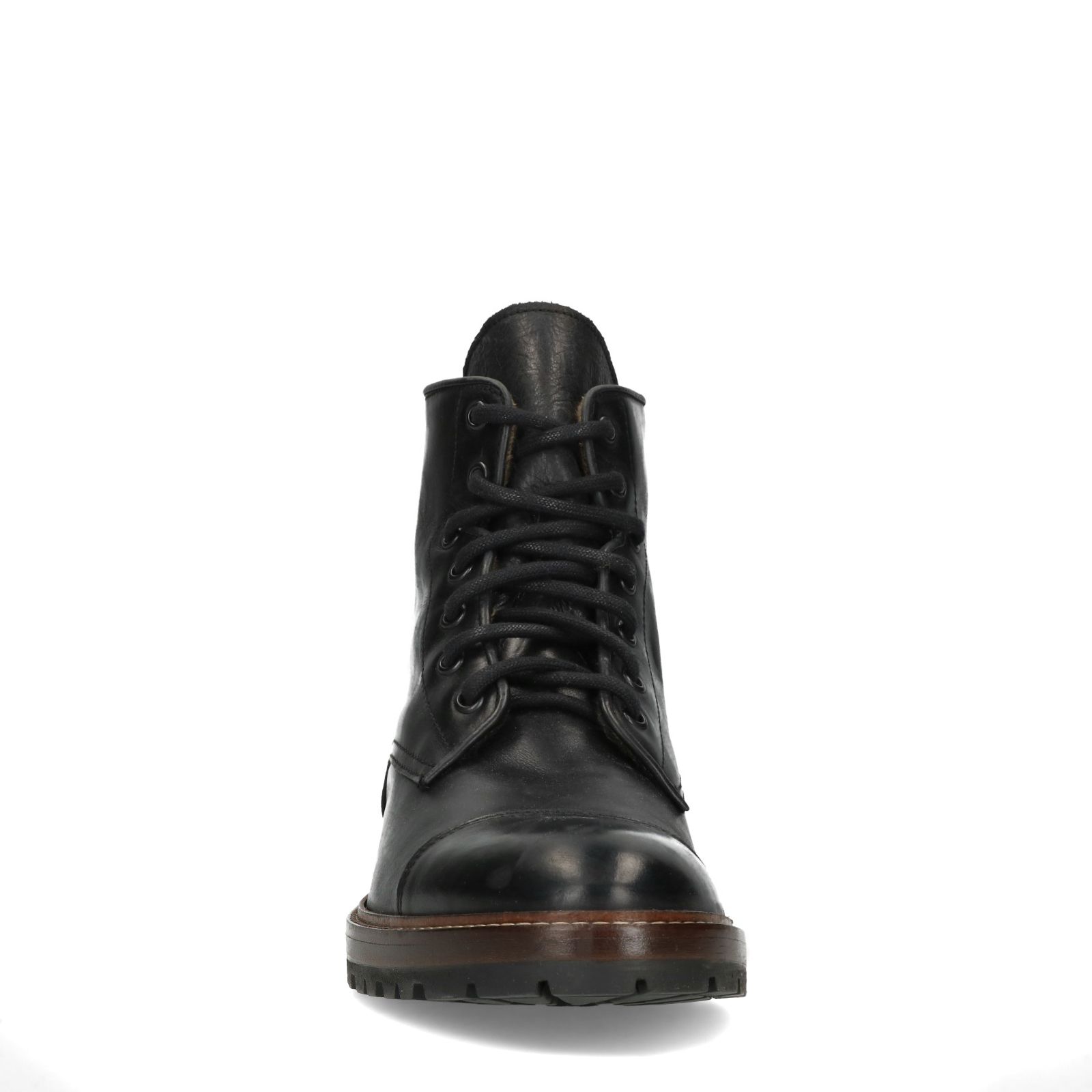 Schwarze Schnürboots aus Leder