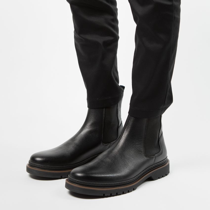 Zwarte leren chelsea boots