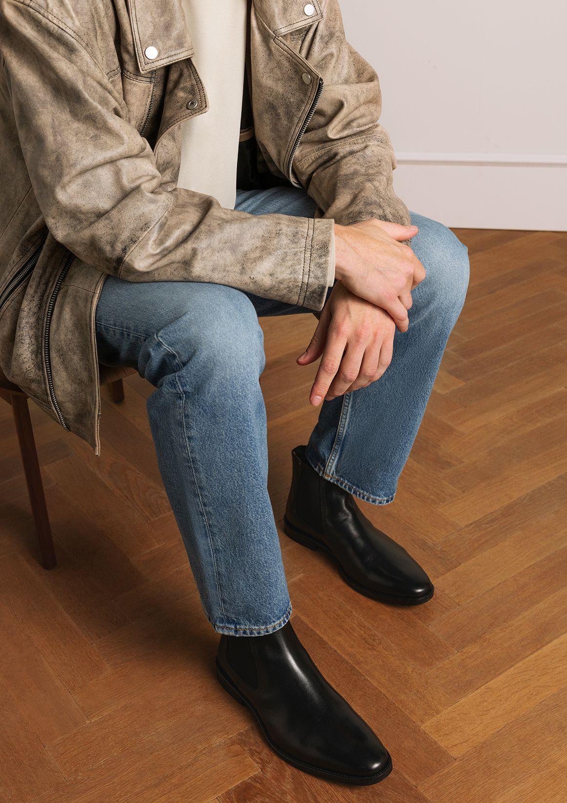 Schwarze Chelsea Boots aus Leder