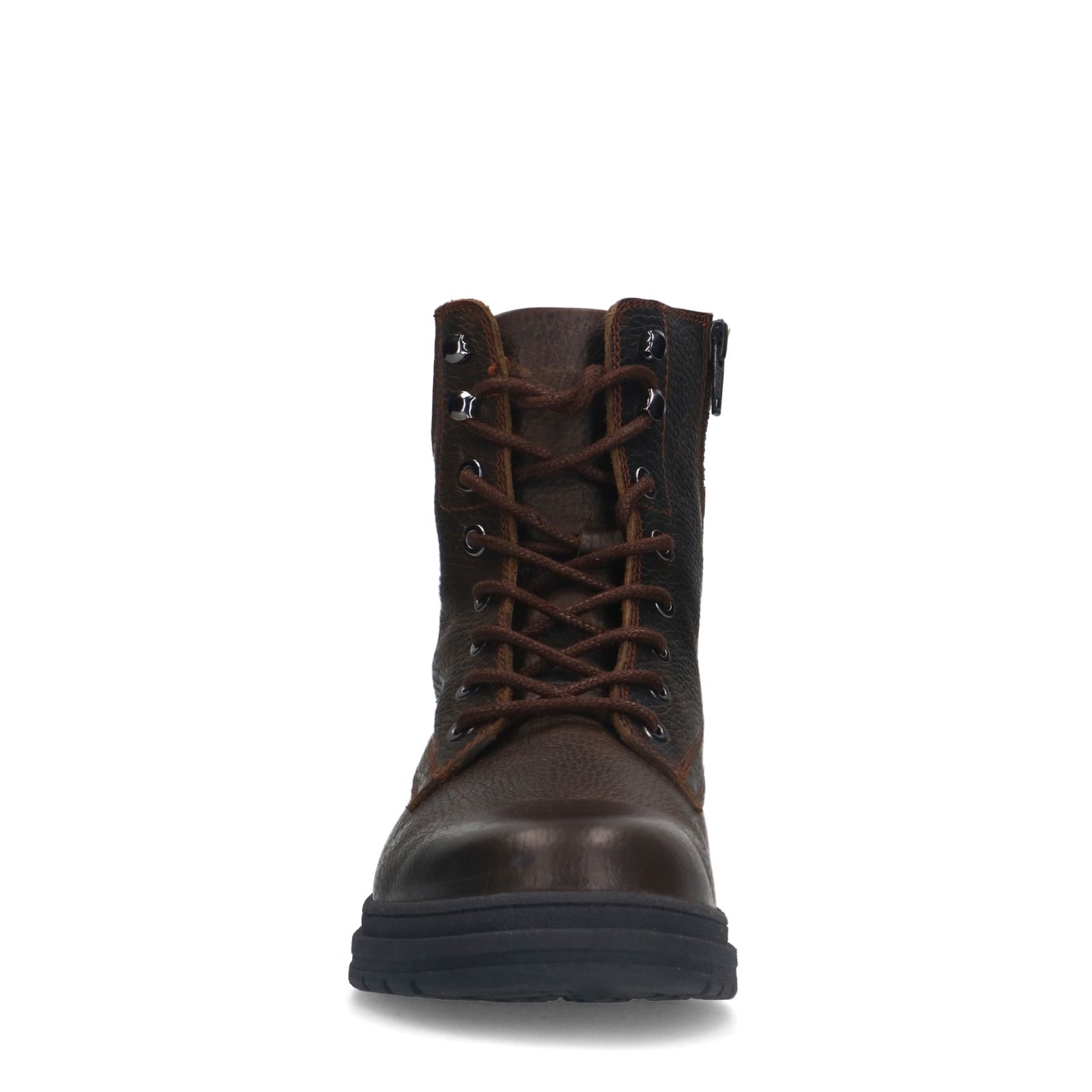 Donkerbruine leren veterboots